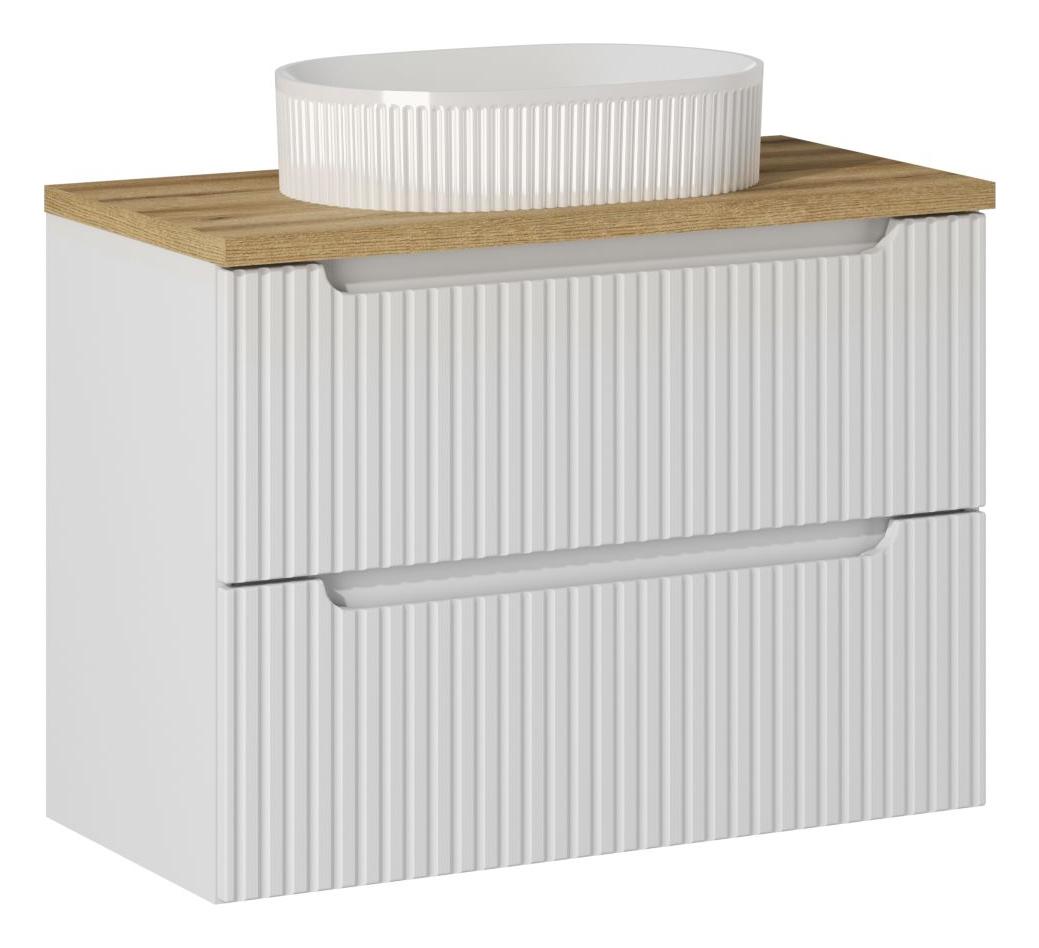 Comad Koupelnová skříňka s deskovým umyvadlem Nova White 80 bílá/dub coast evoke