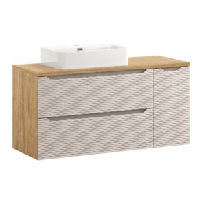 Comad Koupelnová skříňka s deskovým umyvadlem Ocean Beige 120 béžová/dub olejovaný
