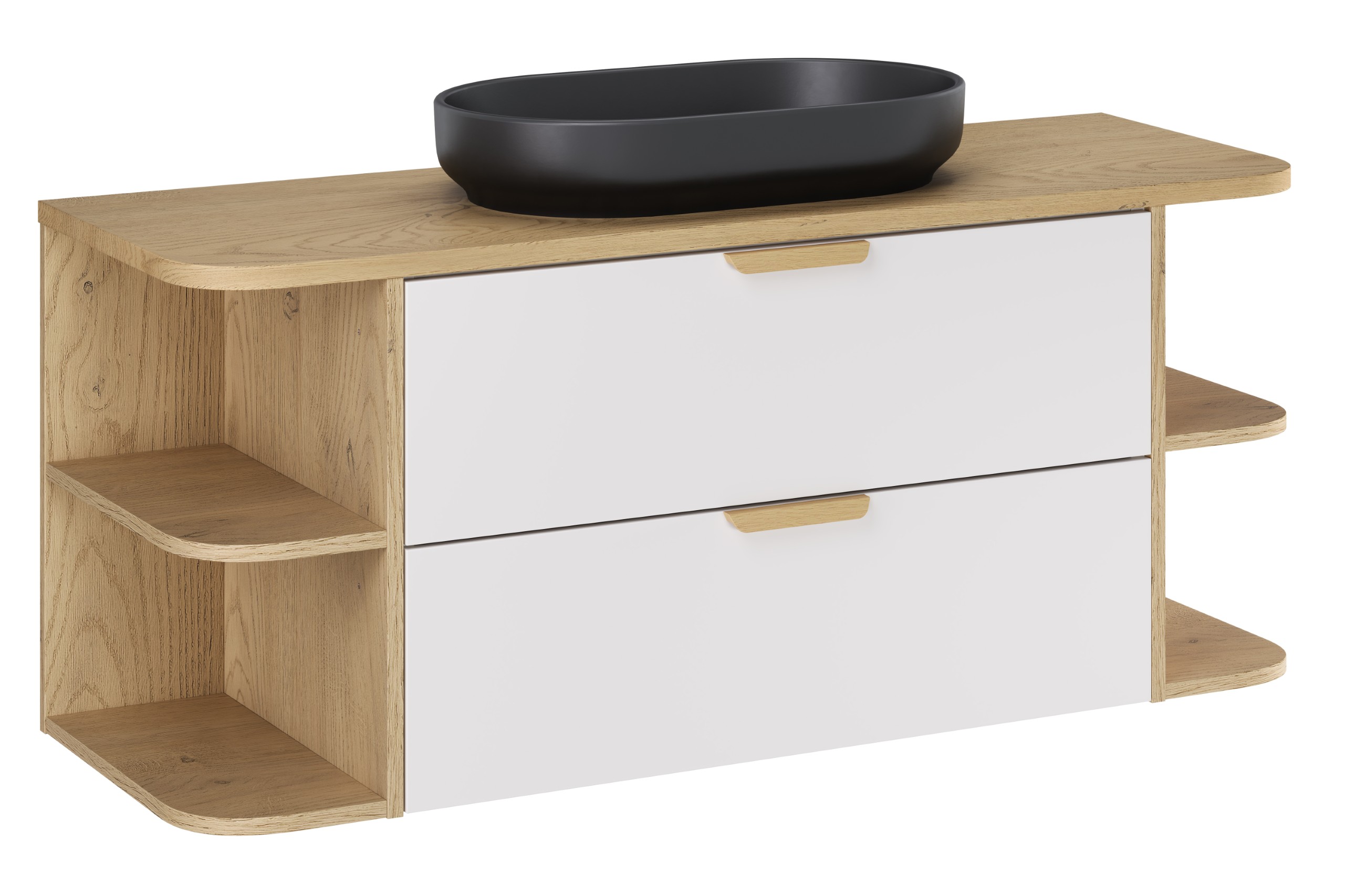 Comad Koupelnová skříňka s deskovým umyvadlem set Aster White 120 bílá/dub cremona