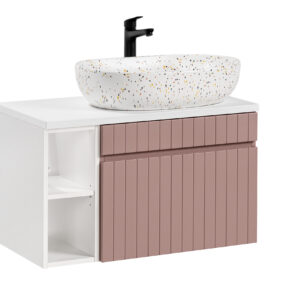 Comad Koupelnová skříňka s deskovým umyvadlem set Iconic Rose 80 antická růžová