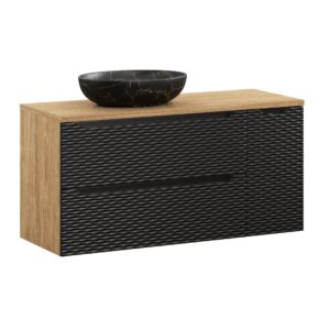 Comad Koupelnová skříňka s deskovým umyvadlem set Ocean Black 120 černá/dub olejovaný