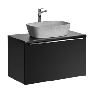 Comad Koupelnová skříňka s deskovým umyvadlem set Santa Fe Black 80 černá