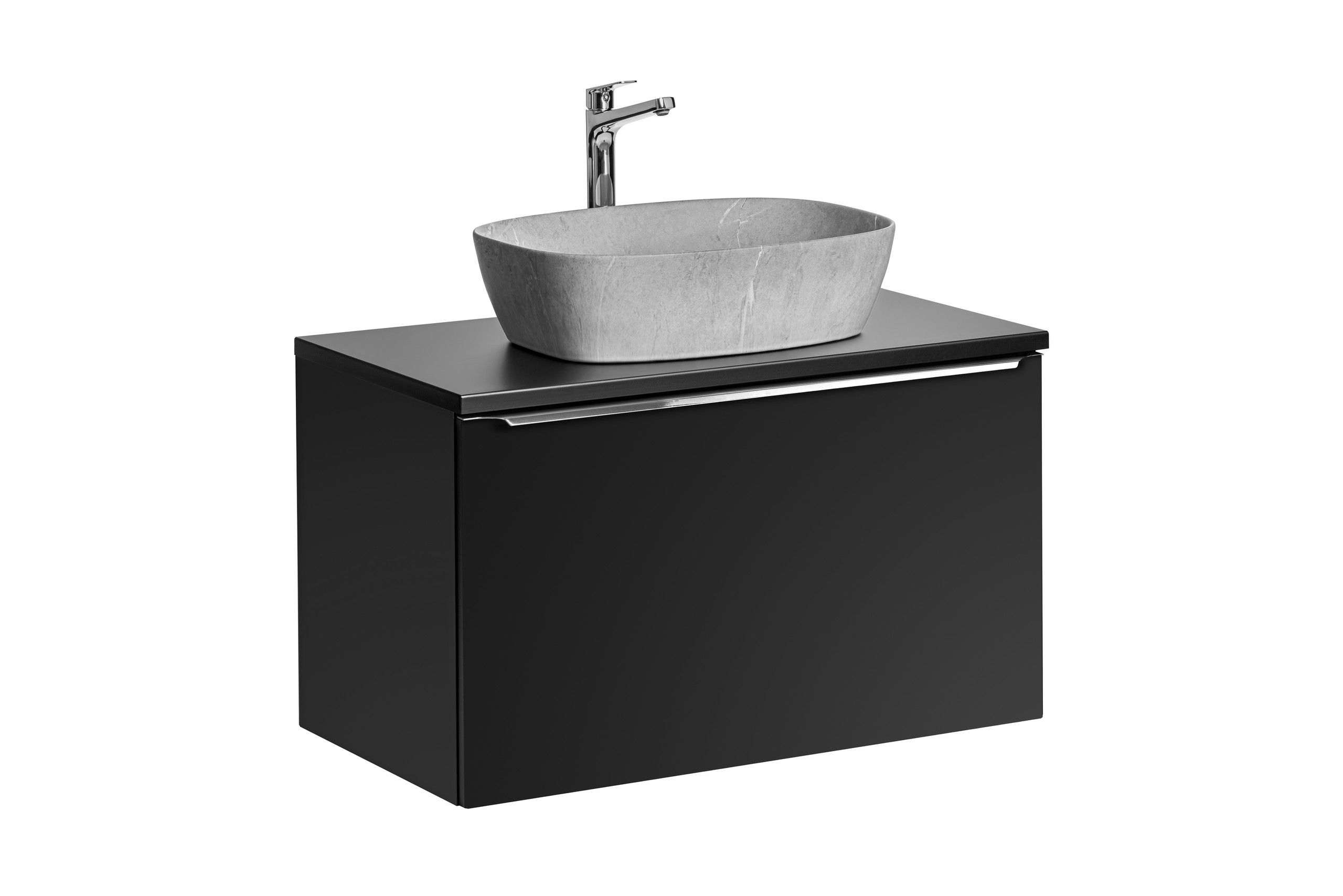 Comad Koupelnová skříňka s deskovým umyvadlem set Santa Fe Black 80 černá