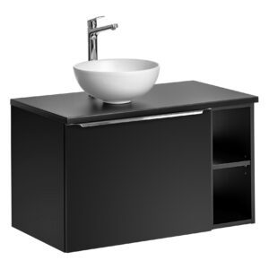 Comad Koupelnová skříňka s deskovým umyvadlem set Santa Fe Black 80 černá