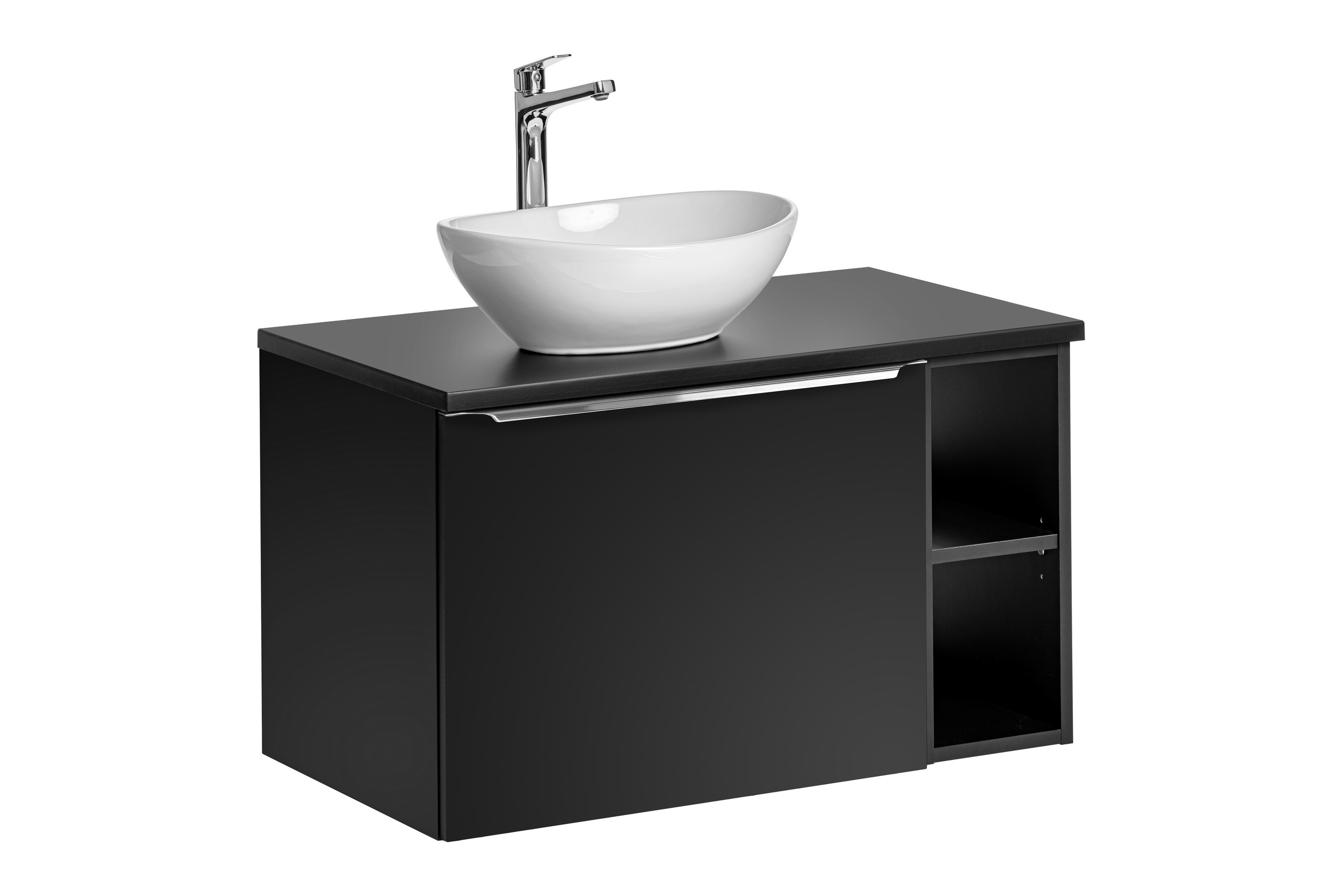 Comad Koupelnová skříňka s deskovým umyvadlem set Santa Fe Black 80 černá