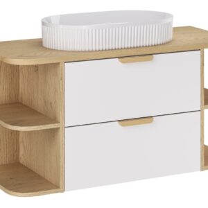Comad Koupelnová skříňka s deskovými umyvadly set Aster White 100 bílá/dub cremona