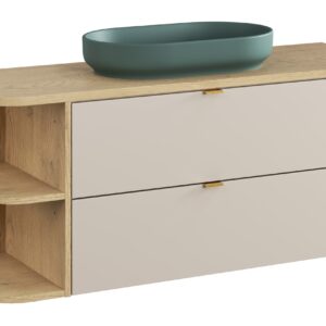 Comad Koupelnová skříňka s deskovými umyvadly set Dalia Cashmere 120 kašmír/dub cremona