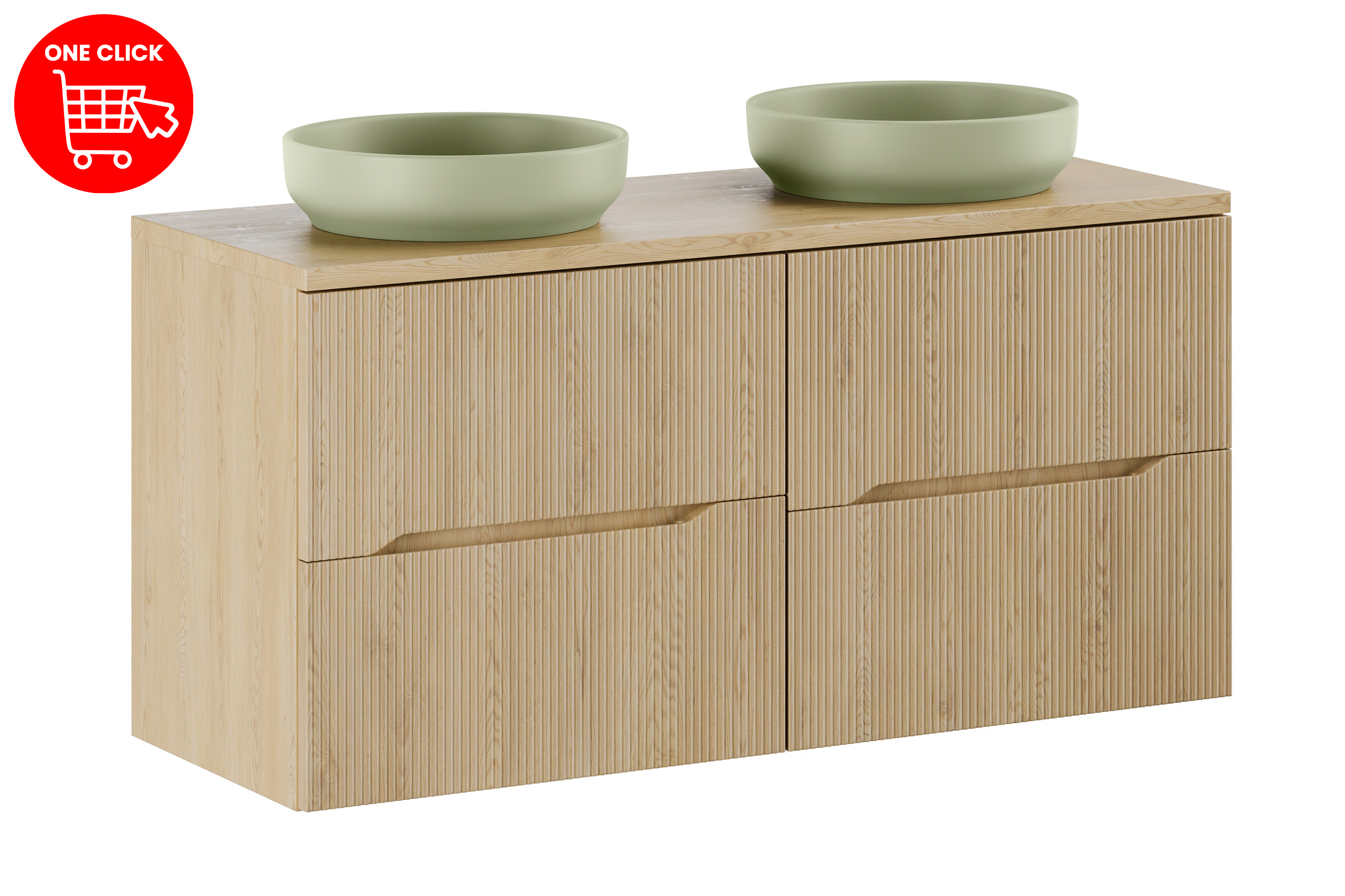 Comad Koupelnová skříňka s deskovými umyvadly set Nordic Cremona 120 dub cremona - Obrázek 2