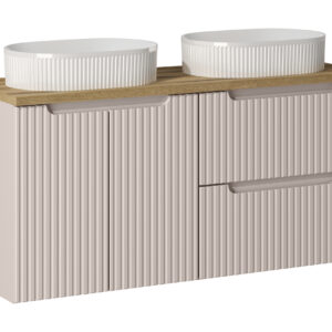 Comad Koupelnová skříňka s deskovými umyvadly set Nova Cashmere 120 kašmír/dub coast evoke