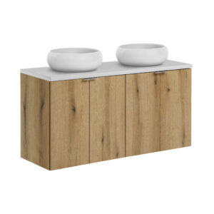 Comad Koupelnová skříňka s deskovými umyvadly set Nova Oak 120 dub coast evoke/bílá