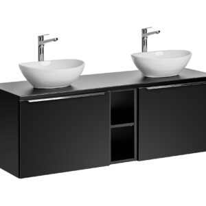 Comad Koupelnová skříňka s deskovými umyvadly set Santa Fe Black 140 černá