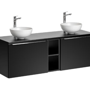 Comad Koupelnová skříňka s deskovými umyvadly set Santa Fe Black 140 černá