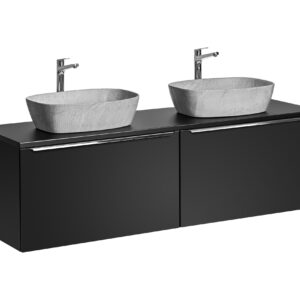 Comad Koupelnová skříňka s deskovými umyvadly set Santa Fe Black 160 černá