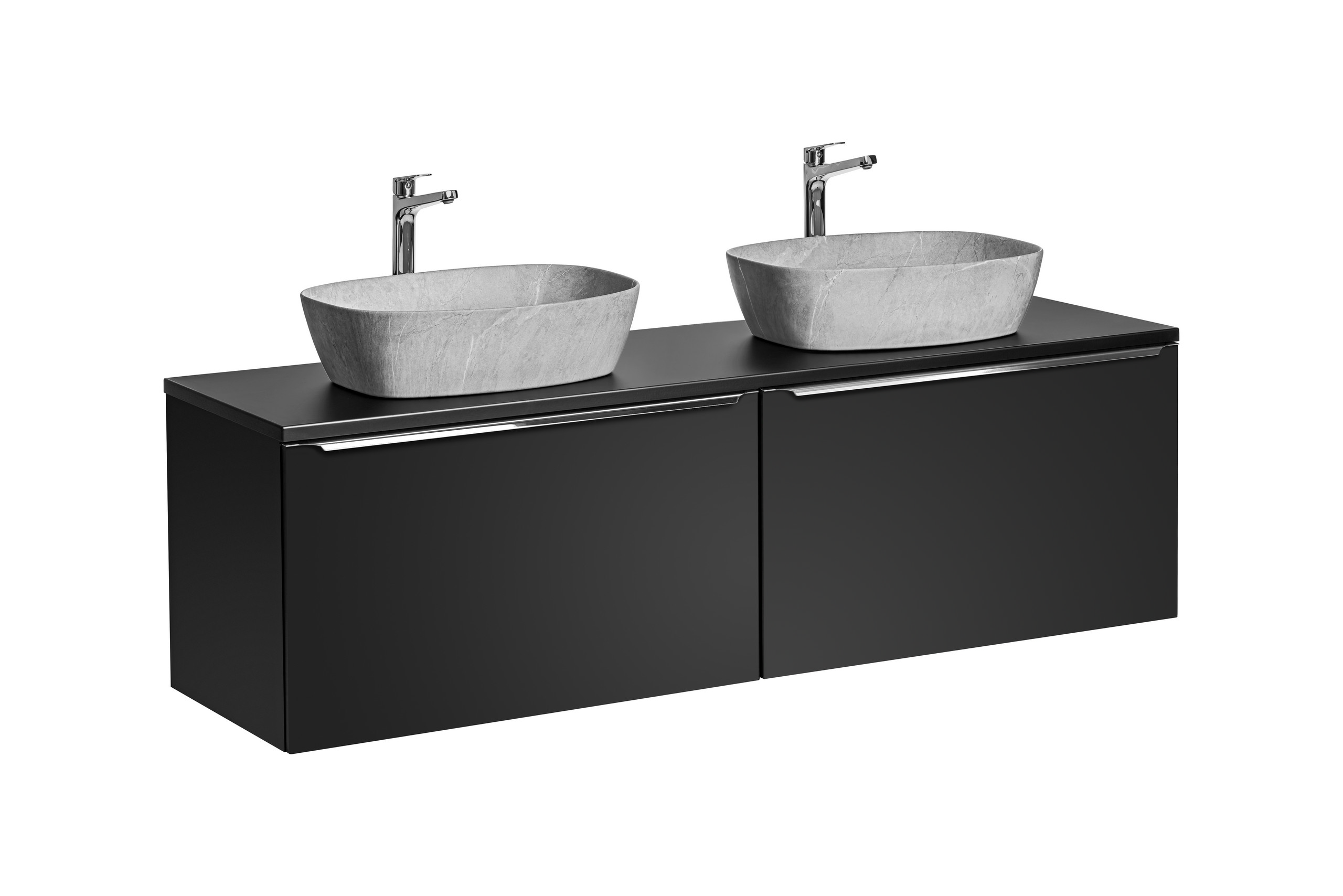 Comad Koupelnová skříňka s deskovými umyvadly set Santa Fe Black 160 černá