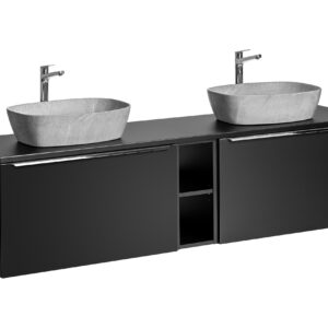 Comad Koupelnová skříňka s deskovými umyvadly set Santa Fe Black 180 černá