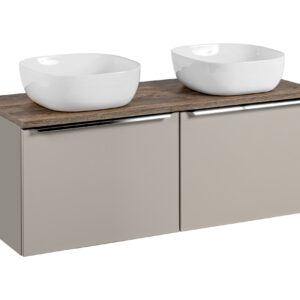 Comad Koupelnová skříňka s deskovými umyvadly set Santa Fe Taupe 120 šedohnědá/dub santa fe