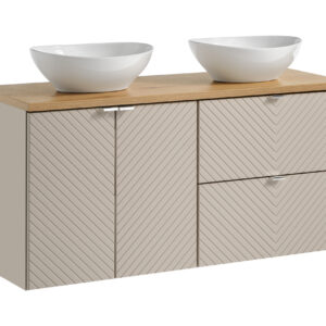 Comad Koupelnová skříňka s deskovými umyvadly set Viva Cashmere 120 kašmír/dub coast evoke