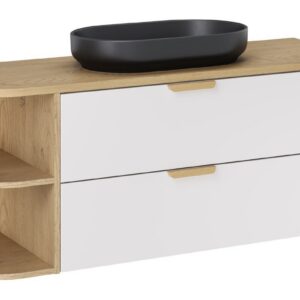 Comad Závěsná koupelnová skříňka Aster River s umyvadlem 120 cm dub cremona/bílá