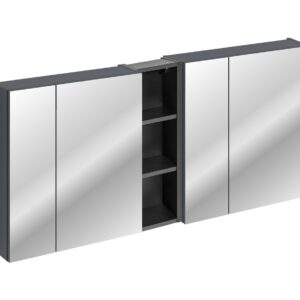 Comad Závěsná koupelnová skříňka se zrcadlem SantaFe 140 cm tmavě modrá