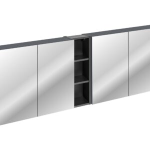 Comad Závěsná koupelnová skříňka se zrcadlem SantaFe 180 cm tmavě modrá/černá