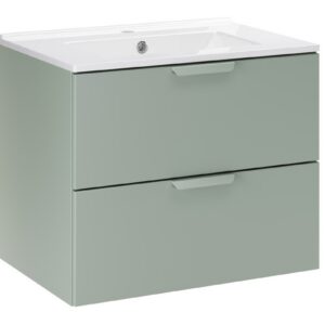 Comad Závěsná skříňka Aster Lava se zápustným umyvadlem 60 cm zelená/bílá