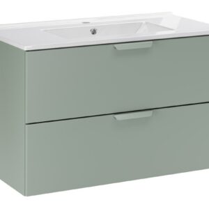 Comad Závěsná skříňka Aster Lava se zápustným umyvadlem 80 cm zelená/bílá