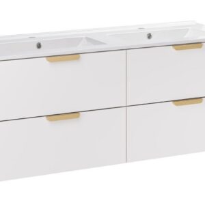 Comad Závěsná skříňka Aster Lava se zápustnými umyvadly 120 cm bílá