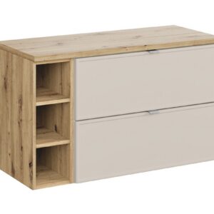 Comad Závěsná skříňka Bella Cashmere s deskou 100 cm kašmírová/dub artisan