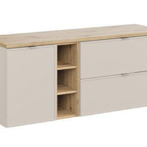 Comad Závěsná skříňka Bella Cashmere s deskou 140 cm kašmír/dub artisan