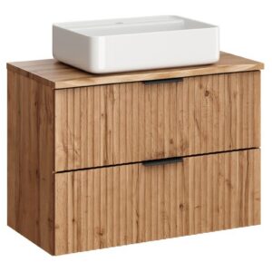 Comad Závěsná skříňka Casad Nature Magic s deskou a umyvadlem 80 cm dub wotan