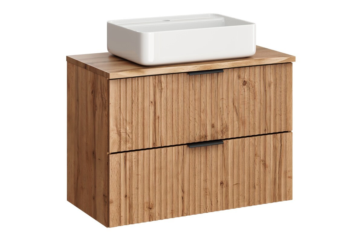 Comad Závěsná skříňka Casad Nature Magic s deskou a umyvadlem 80 cm dub wotan