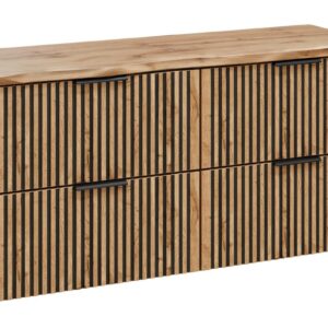 Comad Závěsná skříňka Casad Nature s deskou 120 cm dub wotan/černá
