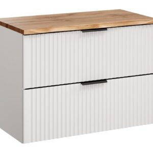 Comad Závěsná skříňka Casad Nature s deskou 80 cm bílá/dub wotan