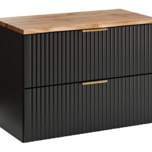 Comad Závěsná skříňka Casad Nature s deskou 80 cm černá/dub wotan
