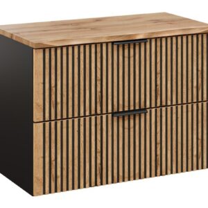 Comad Závěsná skříňka Casad Nature s deskou 80 cm dub wotan/černá
