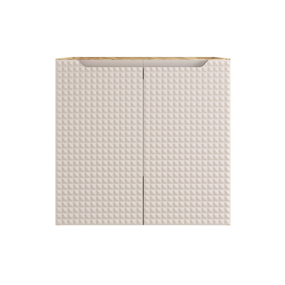 Comad Závěsná skříňka Luxor Beige s deskou a umyvadlem 90 cm béžová/dub olejovaný - Obrázek 2