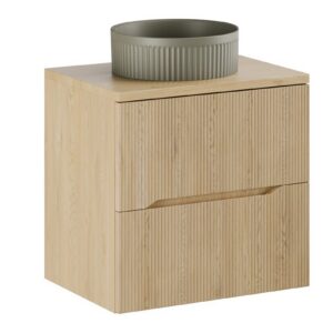 Comad Závěsná skříňka Nordic Beyond s deskou a umyvadlem 60 cm dub cremona