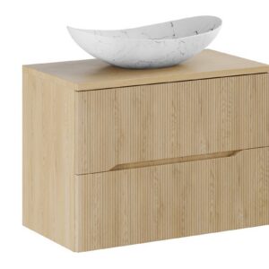 Comad Závěsná skříňka Nordic Lena s deskou a umyvadlem 80 cm dub cremona