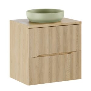 Comad Závěsná skříňka Nordic River s deskou a umyvadlem 60 cm dub cremona