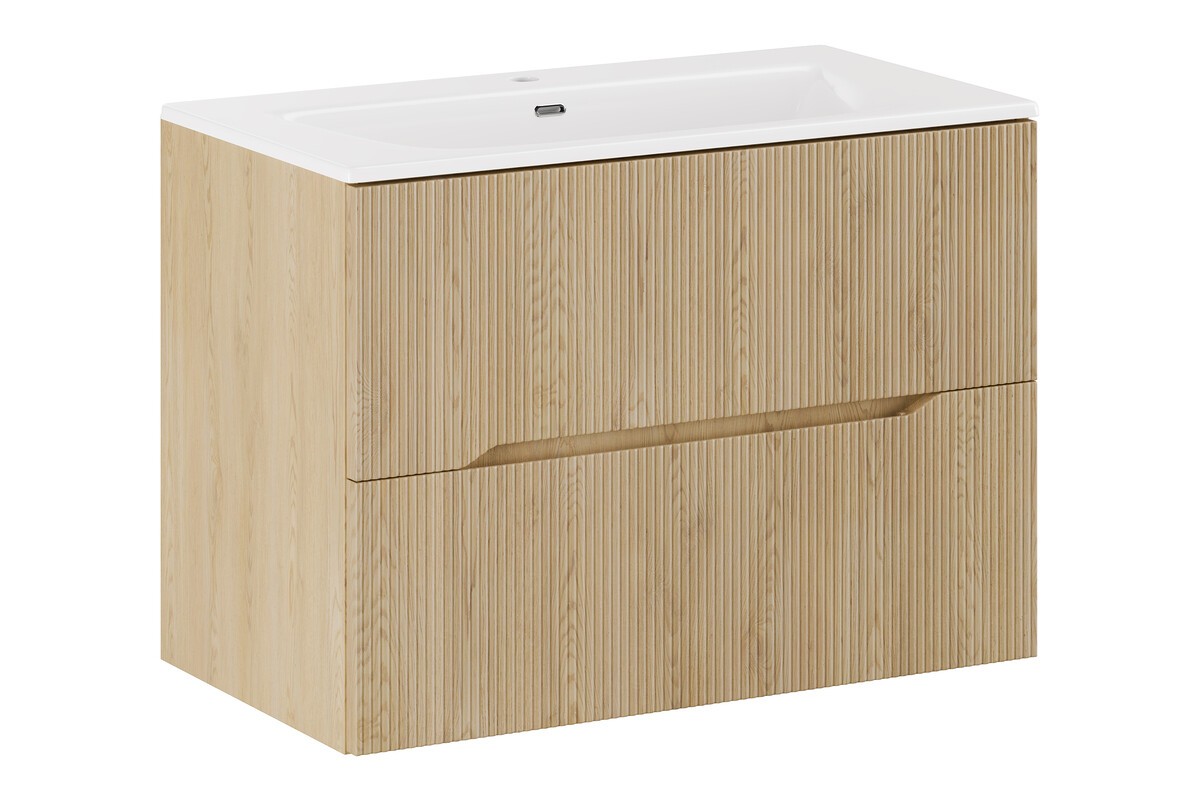 Comad Závěsná skříňka Nordic Sky s umyvadlem 80 cm dub cremona