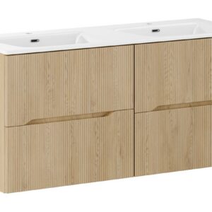 Comad Závěsná skříňka Nordic Sky se zápustnými umyvadly 120 cm dub cremona