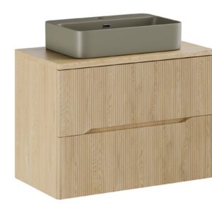 Comad Závěsná skříňka Nordic Trust s deskou a umyvadlem 80 cm dub cremona
