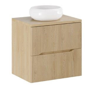 Comad Závěsná skříňka Nordic Wiki s deskou a umyvadlem 60 cm dub cremona