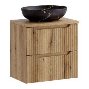 Comad Závěsná skříňka Nova Mona s deskou a umyvadlem 60 cm dub coast evoke