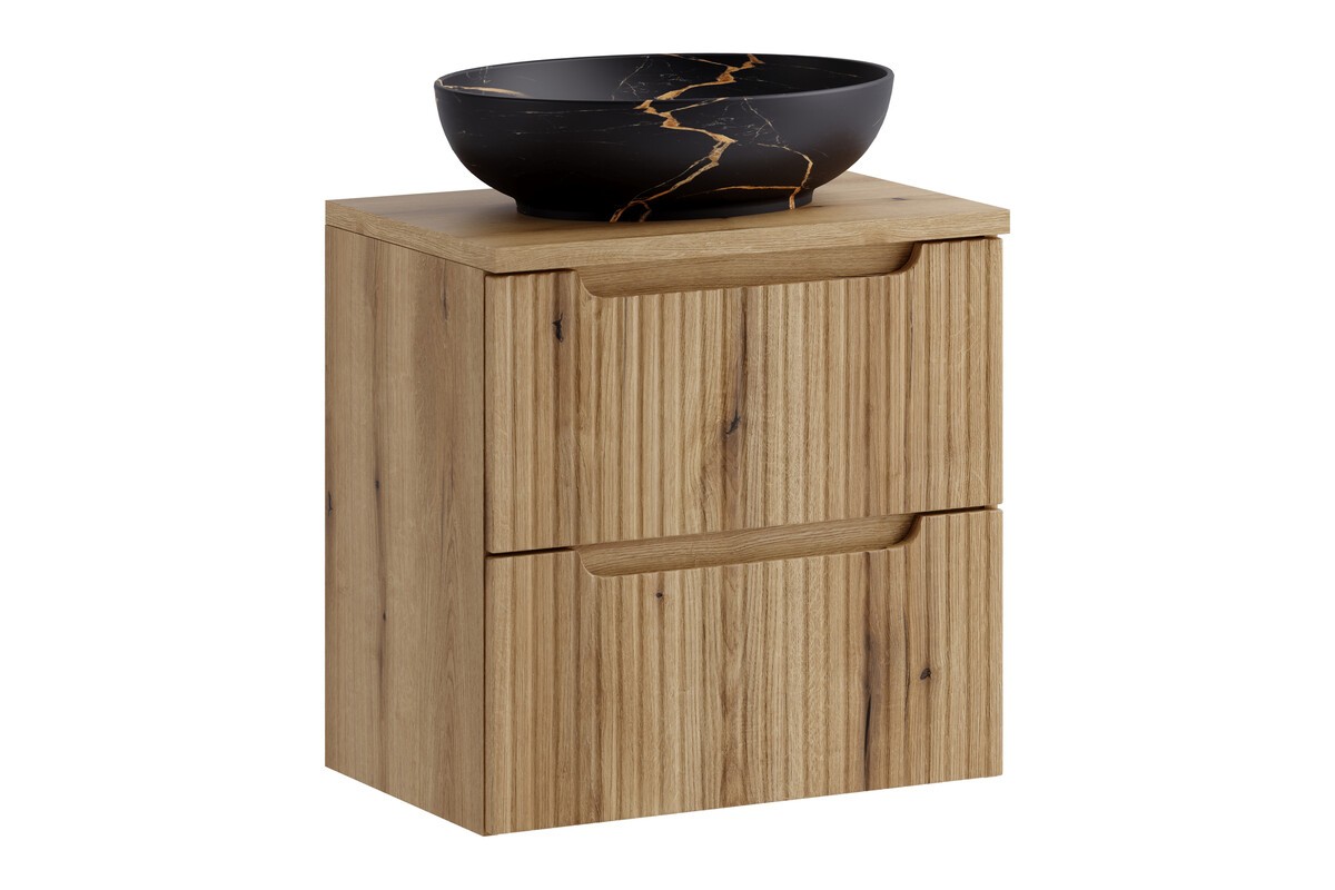 Comad Závěsná skříňka Nova Mona s deskou a umyvadlem 60 cm dub coast evoke
