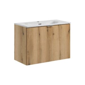 Comad Závěsná skříňka Nova Oak I se zápustným umyvadlem 80 cm dub coast evoke