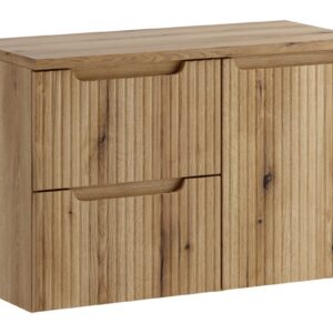 Comad Závěsná skříňka Nova s deskou a košem na prádlo 90 cm dub coast evoke