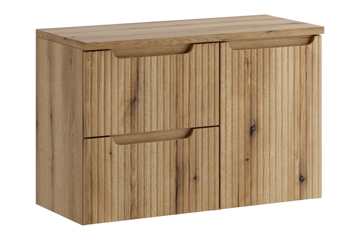Comad Závěsná skříňka Nova s deskou a košem na prádlo 90 cm dub coast evoke