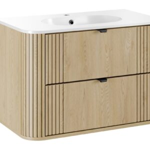 Comad Závěsná skříňka Ovalia Pure s umyvadlem 80 cm dub Cremona