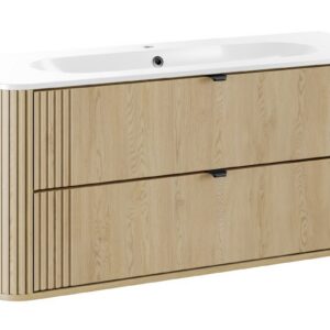 Comad Závěsná skříňka Ovalia Pure se zápustným umyvadlem 120 cm dub cremona